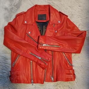 Blank  Red Leather Jacket